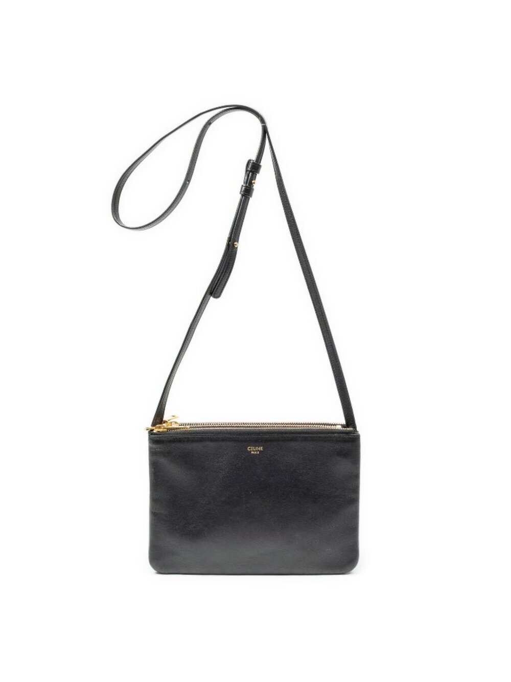 Celine Small Trio Crossbody Black Calfskin Leather